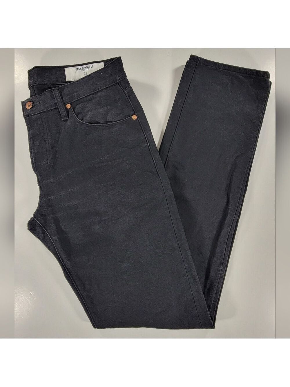 Jack Donnelly Made in USA Nihon Menpu Selvage Denim Jeans Black 33x36 Mens Japan